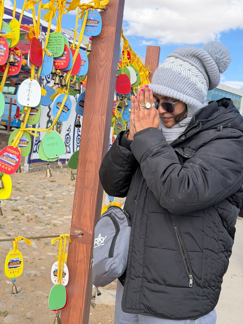 Prayer tags marking the sacred path